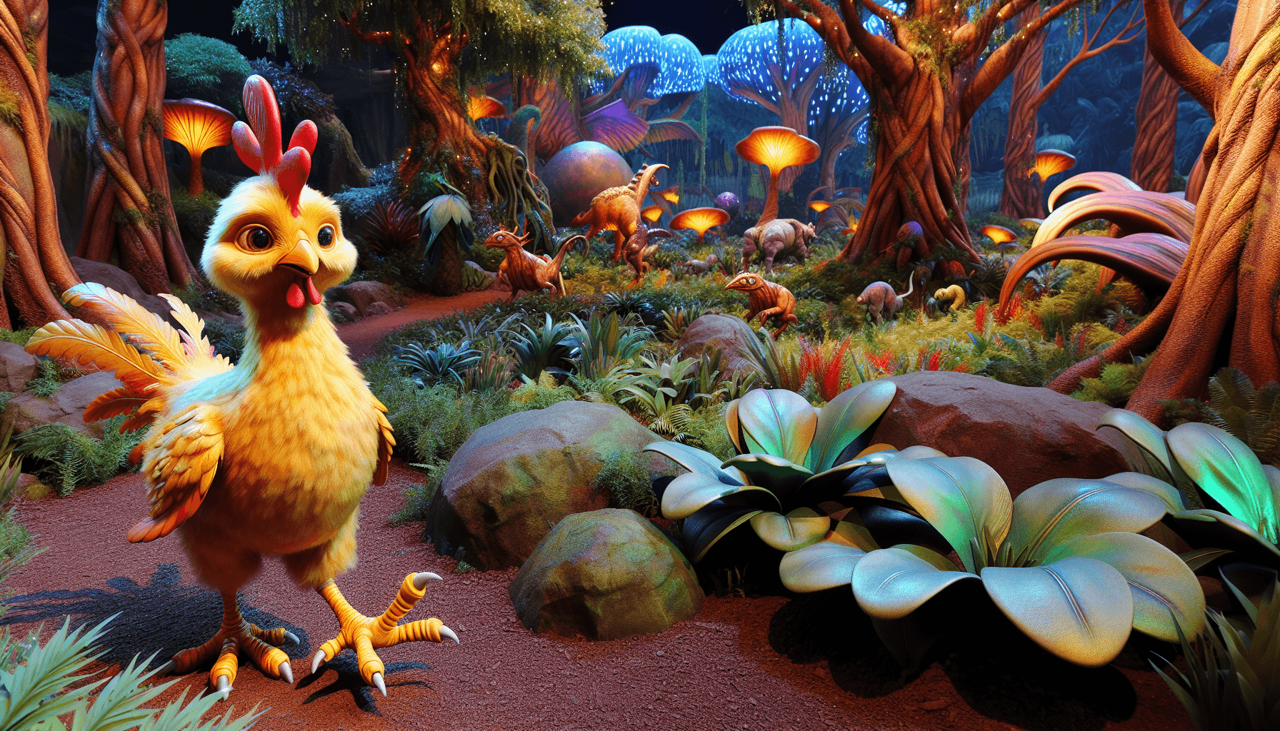 Clucky en el bosque